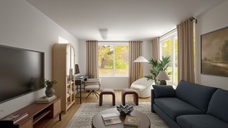 Inspired Modern, Warm Transitional Living Room by Havenly Interior Designer ISHIKA