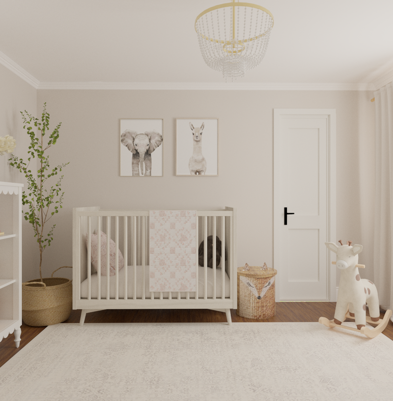 Bohemian, Farmhouse Nursery Design by Havenly Interior Designer Alejandra