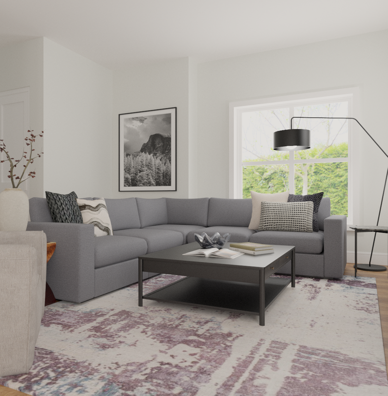 Modern, Glam, Rustic Living Room Design by Havenly Interior Designer Alyssa