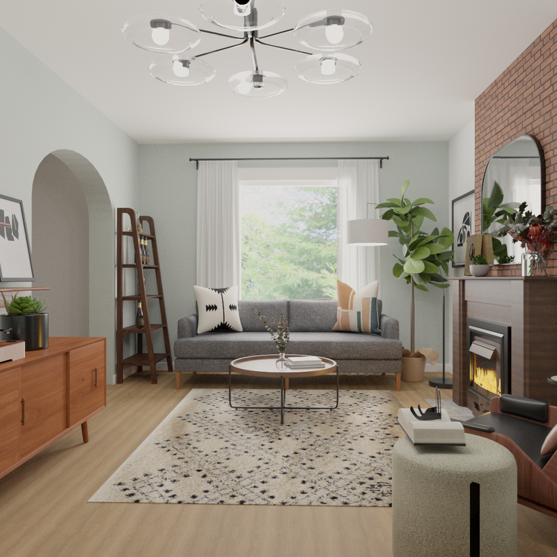 Midcentury Modern, Scandinavian Reading Room Design by Havenly Interior Designer Amy