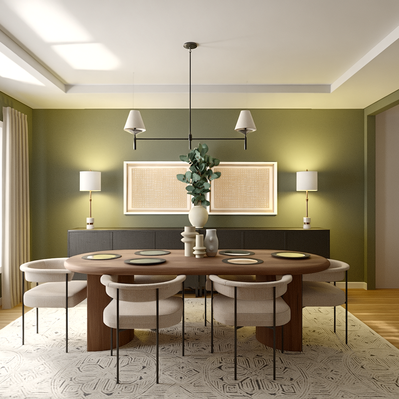 Contemporary, Transitional, Library Dining Room Design by Havenly Interior Designer Danielle